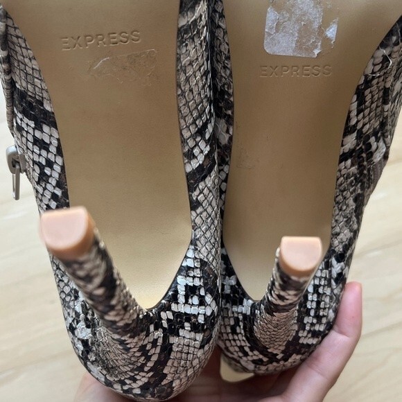 Express Snake Print Vegan Leather Boots 8 - Picture 6 of 14